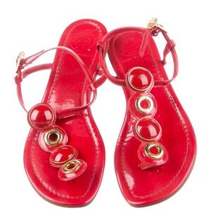 Tory Burch Red Strappy Sandals